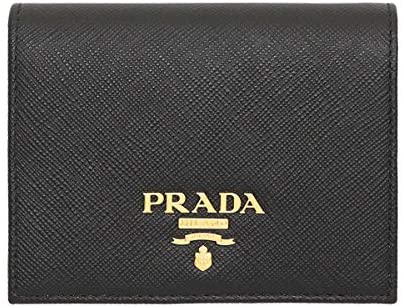 [プラダ] PRADA Wallet (Bi-Fold Wallet) 1MV204 QWA Saffiano Leather Metal Lettering Logo Bi-Fold Compact Wallet Ladies [ブランド] [並行輸入品]