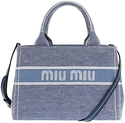 [ミュウミュウ] miumiu bag (tote bag) 5BA219 2DPL jacquard logo denim tote handbag ladies [ブランド] [並行輸入品]