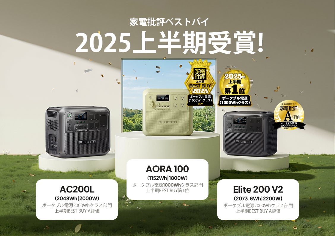 BLUETTI products dominate the first half of the “Home Appliance Criticism” ranking! Japan Limited Edition AORA 100 Wins First Place Best Buy in First Half – PR TIMES